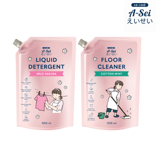 SET : A-Sei Liquid Detergent 1200ml + A-Sei Floor Cleaner 1200ml