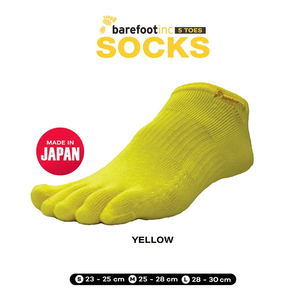 Barefootinc.JP ถุงเท้าห้านิ้วแพคเดี่ยว (Yellow)