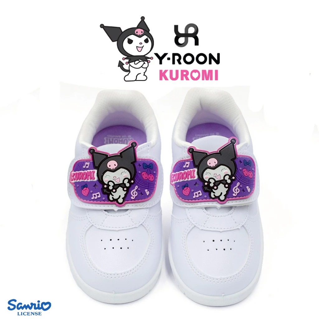 รองเท้าผ้าใบนักเรียนอนุบาล Y-Roon X Kuromi ลายคุโรมิ ลิขสิทธิ์แท้ รุ่นใหม่ล่าสุด มีไฟ รุ่น Y808
