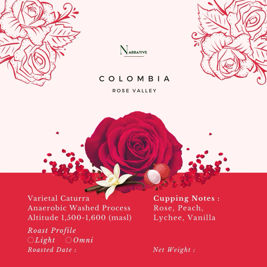 เมล็ดกาแฟ Colombia Rose Valley