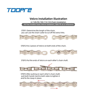 TOOPRE โซ่จักรยานสีทองเคลือบกันสนิม แบบ 1-8-9-10-11 speed สำหรับจักรยาน