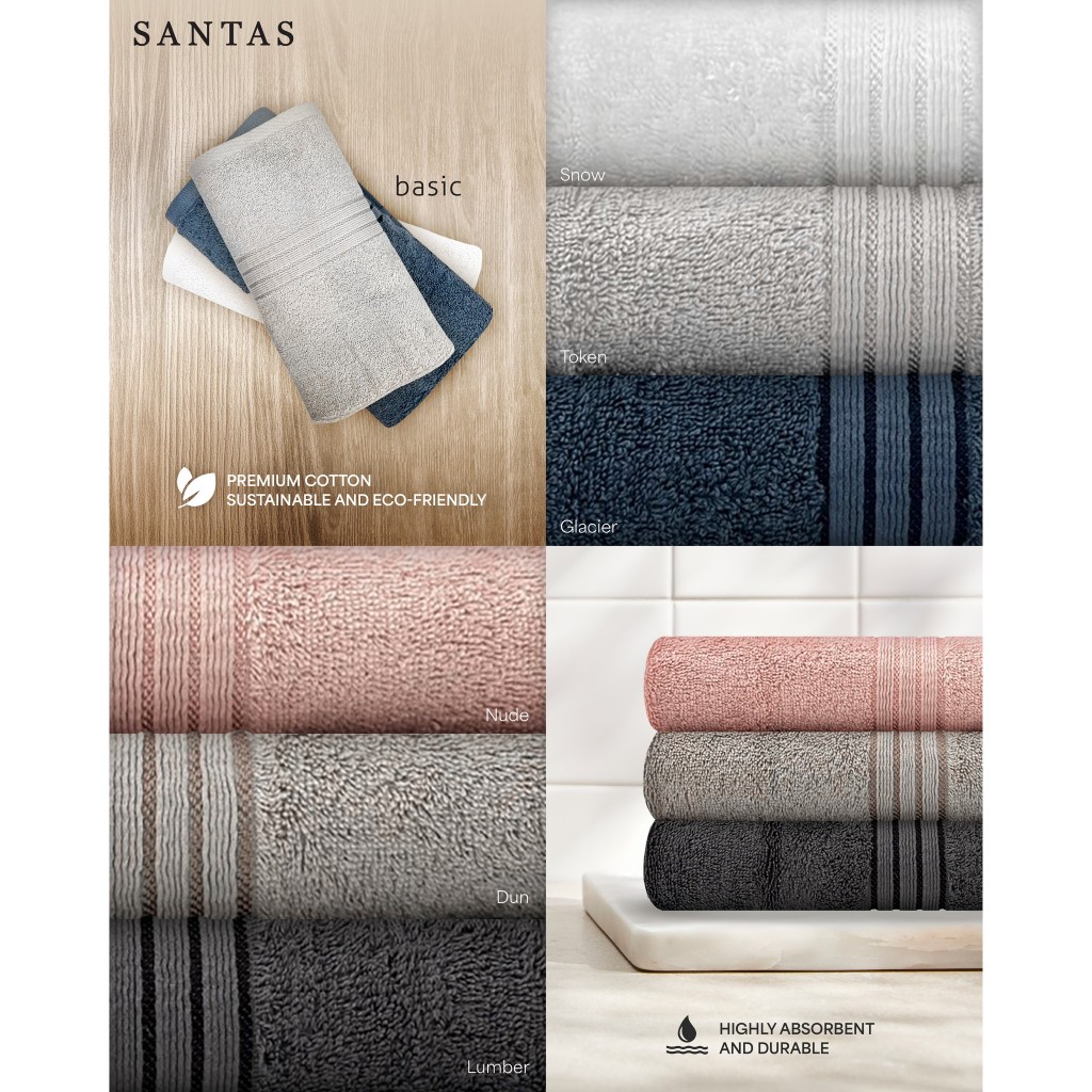 SANTAS ผ้าขนหนู รุ่น  BASIC  COTTON 100%