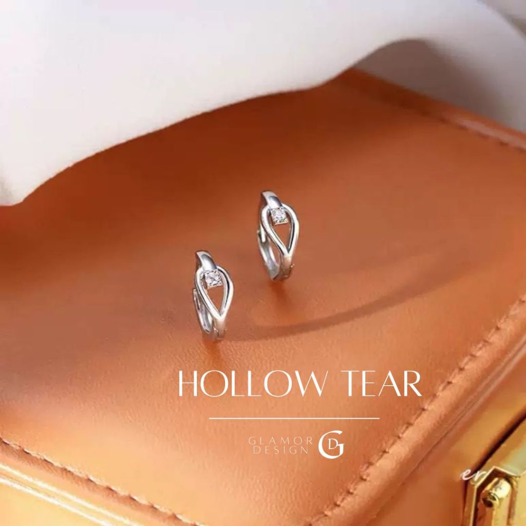 GLAMOR✨ต่างหูเงินแท้ Hollow Tear ต่างหูทรงหยดน้ำแบบกลวง เงินแท้925 ต่างหูผู้หญิง ต่างหูแฟชั่น