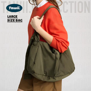Tawii. กระเป๋า ขนาดใหญ่ กระเป๋าข้าง สะพายข้างไนล่อน Unisex Bag กันน้ำ กระเป๋านุ่ม Crossbody Bag