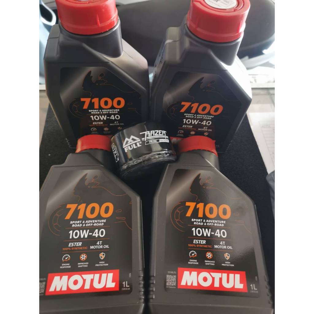 ชุดถ่ายน้ำมันเครื่อง MOTUL 7100 10W-40 4ลิตร ฟรี กรองน้ำมันเครื่อง FR-164 BMW BMW S1000 RR S1000 XR,