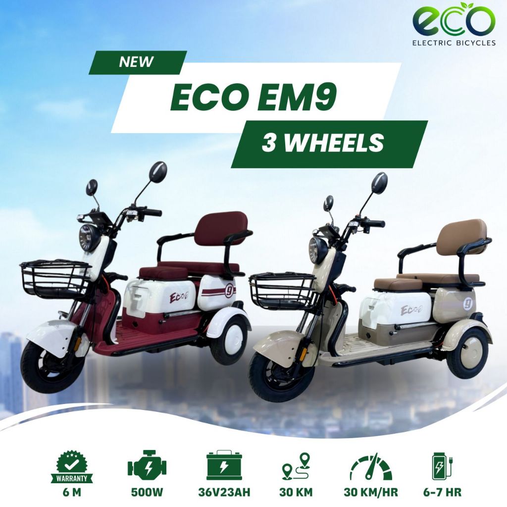 EM MOTOR สกู๊ตเตอร์ไฟฟ้า 3 ล้อ รุ่น ECO EM9 รุ่นใหม่2025 ประหยัดไฟ เหมาะสำหรับผู้หญิงและผู้สูงอายุ