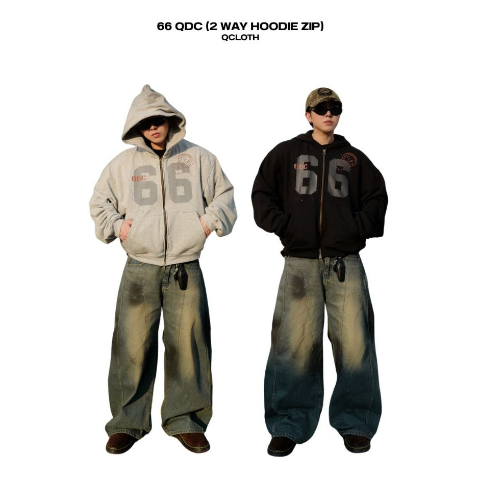 QCLOTH : 66 QDC (2 WAY HOODIE ZIP)
