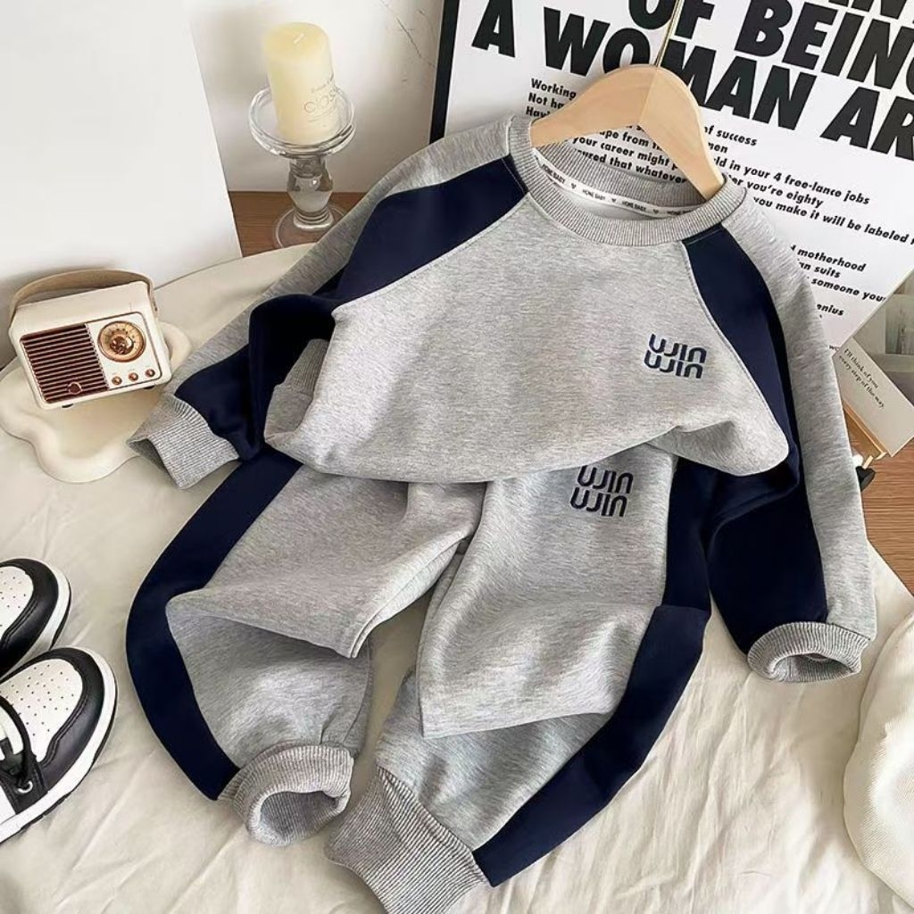 **พร้อมส่ง**Kawaii ชุดเสื้อคอกลม-กางเกง เด็ก สุดคุ้ม เอวยางยืด ขนาด120-170มี2สี ราคา ถูกที่สุด ดีลบีเคเค แกลเลอรีภาพที่ 6