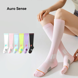 Auro Sense ถุงเท้ากีฬาแบบยาว บีบกระชับ ซัพพอร์ตน่อง ลดอาการล…