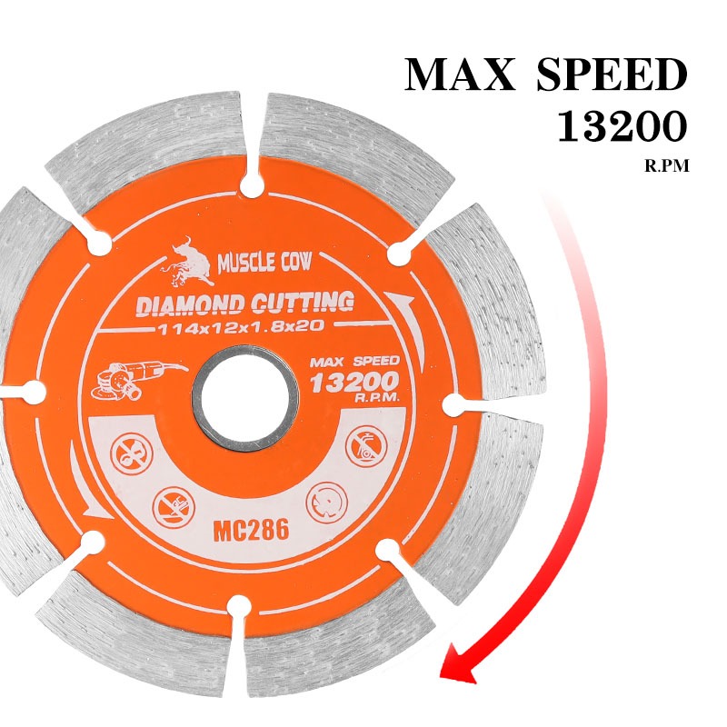 Muscle Cow ใบตัดเพชร 4.5'' หนา 1.4/1.8 มม. แข็งแรง ทนทาน ตัดคม ตัดไว ใช้ได้กับคอนกรีต หินอ่อน กระเบื้อง - รูปที่ 2