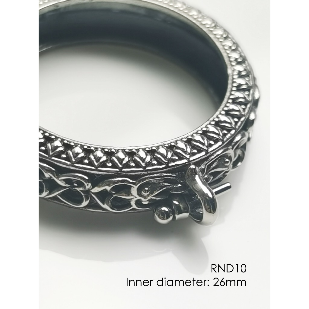 RND10Whitebrass Round amulet casing กรอบพระ ไวท์บราส ทรงกลม หน้าจอประมาณ 26mm - รูปที่ 5