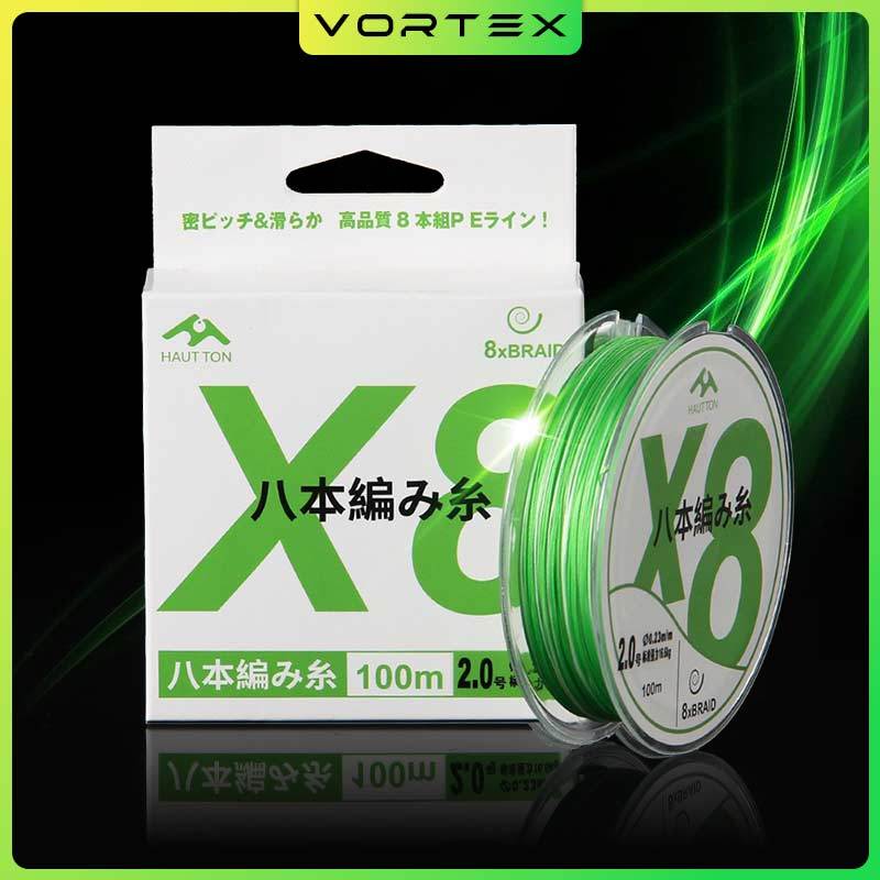 สายเบ็ดตกปลา 100M PE 8X เอ็นตกปลา แบบเชือกถัก 8 แกน สําหรับตกปลา 7.6-45 กก.คุณภาพญี่ปุ่น สายตกปลา 10-40LB