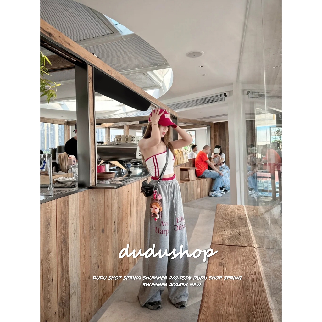 [Trendy two-piece set]เสื้อกั๊กแขนกุดสไตล์ลำลองสีบล็อกสำหรับผู้หญิงและกางเกงขากว้างสุดเทรนด์