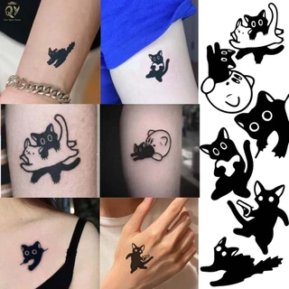 Tatoo สติกเกอร์รอยสักชั่วคราว ลายแมวน่ารัก กันน้ํา สําหรับผู้ชาย และผู้หญิง