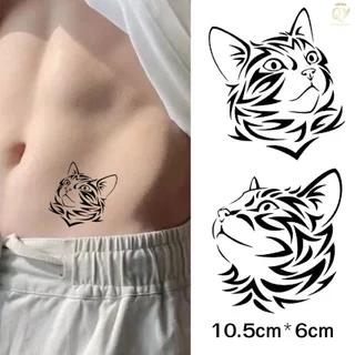 Tatoo สติกเกอร์รอยสักชั่วคราว ลายแมวน่ารัก กันน้ํา สําหรับผู้ชาย และผู้หญิง