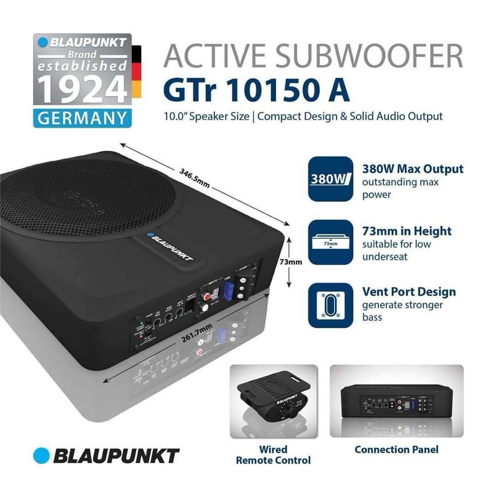 5375บาท 10“ Subbox  Blaupunkt รุ่น GTR10150A ลำโพงเบสสติดรถยนต์