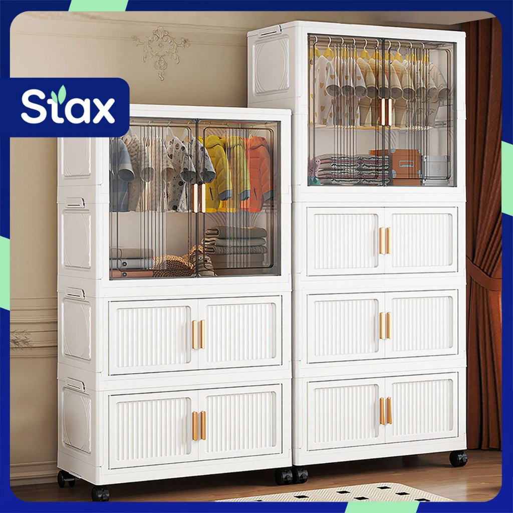 StaxHomedeco 55-80cm Cabinet Organizer For Clothes Foldable Storage Cabinet Wardrobe Durabox Megabox