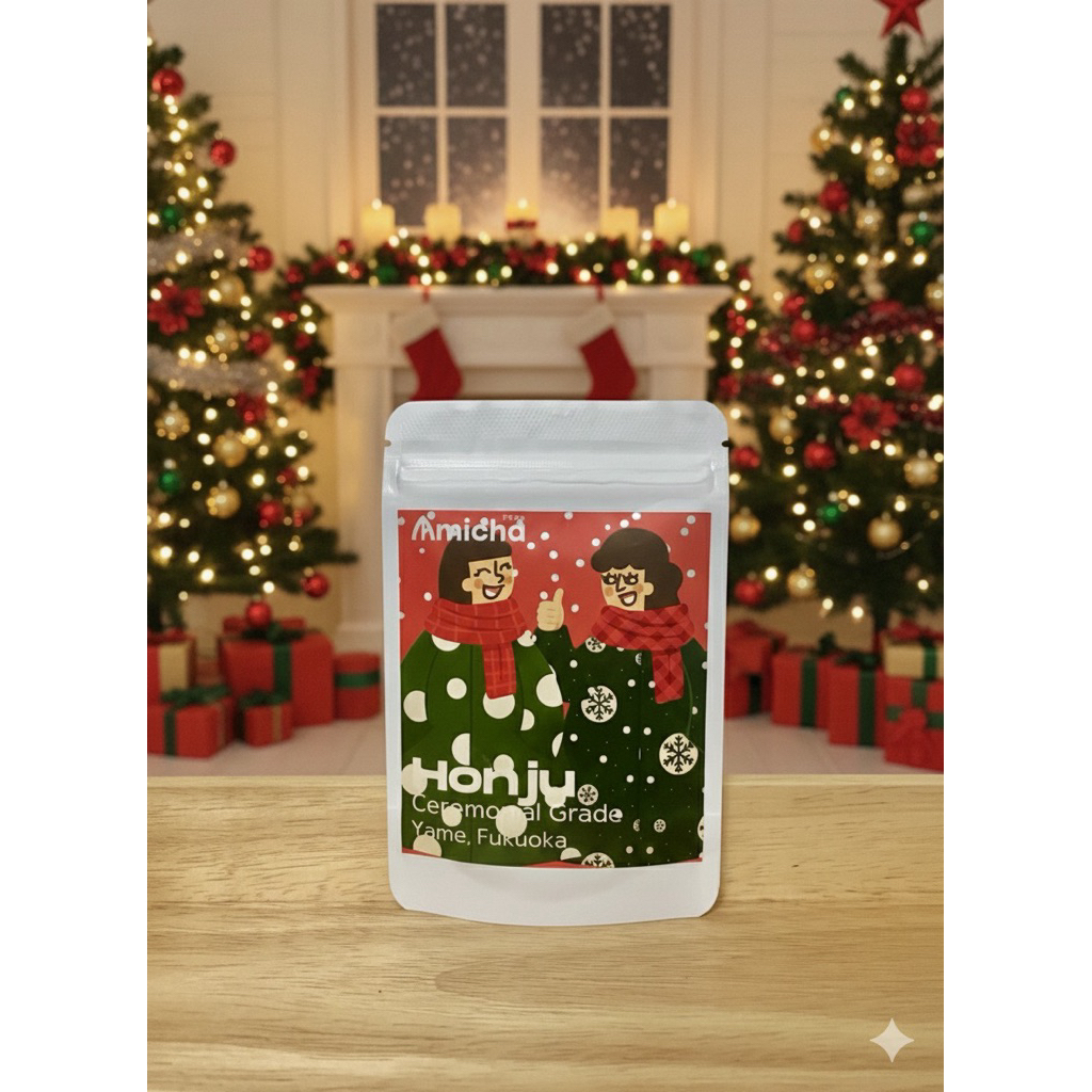 AMICHA - HONJU (ฮอนจู) ผงมัทฉะ 100%  จากเมืองยาเมะ Ceremonial grade ขนาด 20 กรัม CHRISTMAS COLLECTIO