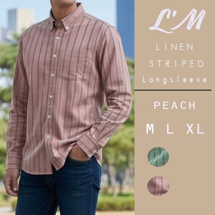 L'M men's style เสื้อเชิ้ตผู้ชาย แขนสั้นไล่สี