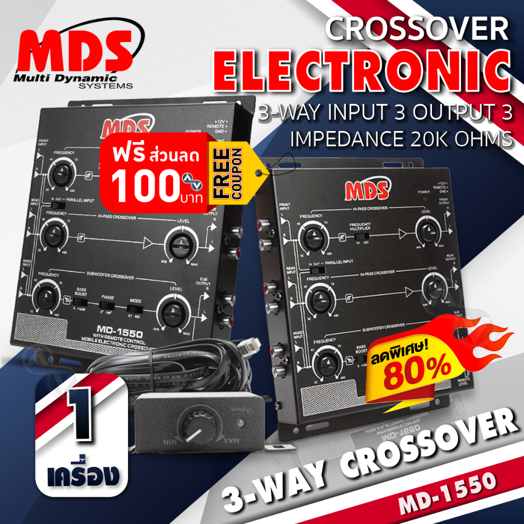 🔥แจกคูปอง ลด100.-🔥ครอสโอเวอร์รถยนต์ เข้า3ออก3 คลอสโอเวอร์ ครอส4ทาง CROSSOVER 3 WAY MD-1550