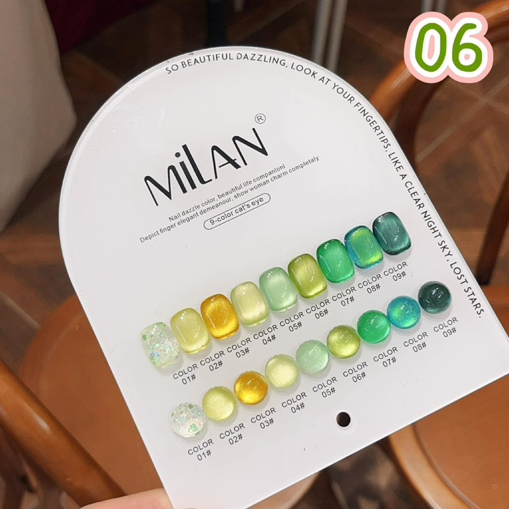 (แบบแยกขวด) Cateye Milan 9 สี ชาร์ทโค้ง No.06 สีเจล เล็บเจล