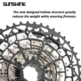 SUNSHINE Ultralight เฟืองจักรยานไต่เขาน้ำหนักเบา วัสดุเหล็กคาร์บอน 9/10/11/12/13 ความเร็ว โม่ HG