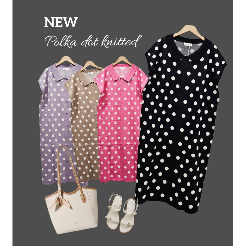 D29 Dress ชุดเดรสลาย Polka dot พร้อมส่งค่ะ