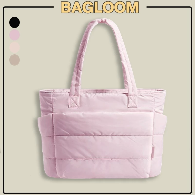 BAGLOOM สุภาพสตรีกระเป๋าสะพายขนาดใหญ่ กระเป๋าสะพายกระเป๋าด้านหน้า Tote Bag สําหรับผู้หญิง