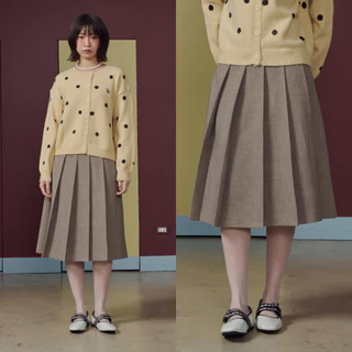 Bemingskirt071(XS-4XL)-BMG Pleated Midi Skirt – ลุคสุภาพที่มีดีเทล ดูดีได้ทุกวันในแบบ BEMING