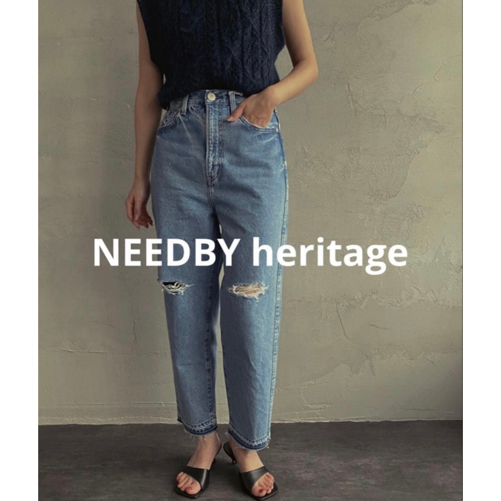 JAPAN BRAND〈 NEEDBY heritage 〉 “LISA” Tapered Damage Denim / Light Blue