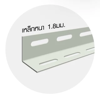 เหล็กฉาก เหล็กฉากเจาะรู สีขาว หนา 1.8 มิล สำหรับทำชั้นวางของ เหล็กฉากสำหรับทำชั้น งาน DIY
