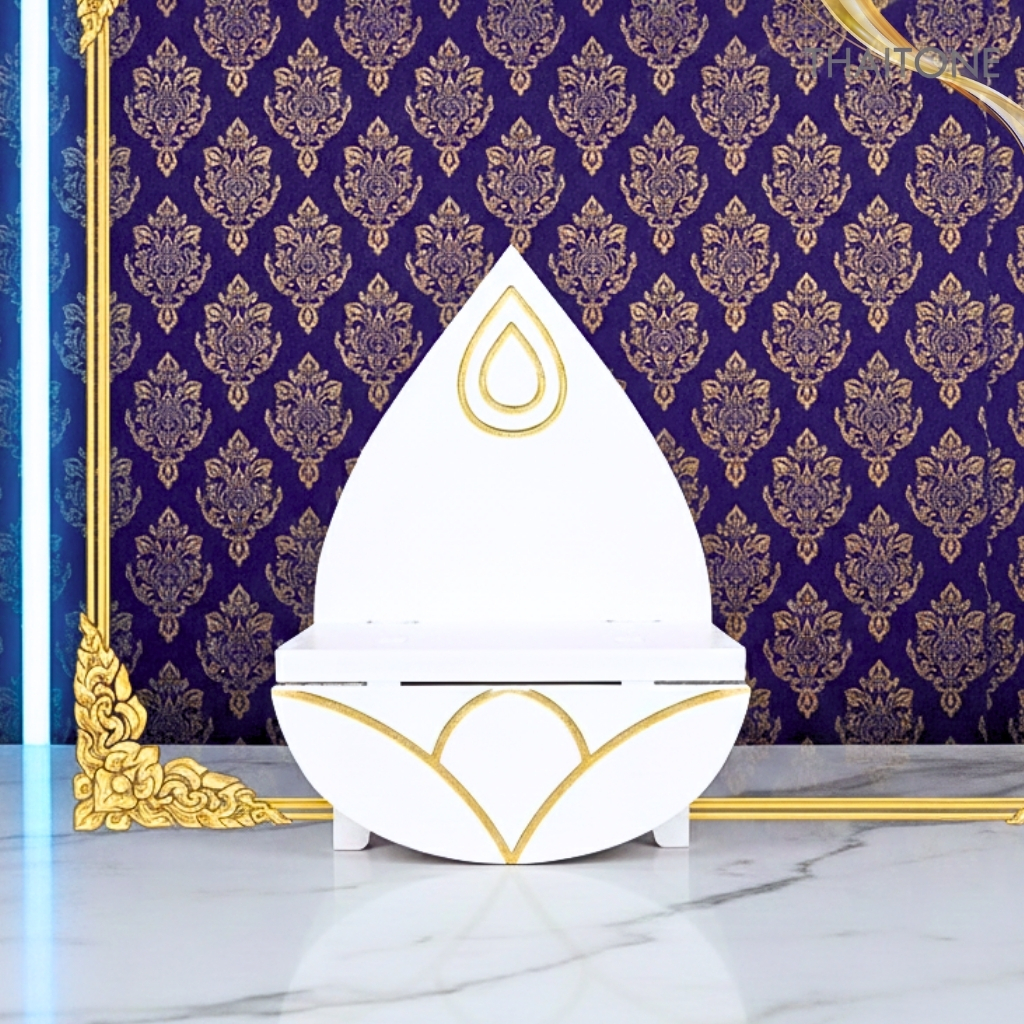 หิ้งพระโมเดิร์น หิ้งพระตั้งโต๊ะ หิ้งพระติดผนัง ขนาดเล็ก มินิมอล หิ้งพระดอกบ้ว k10-bd04s