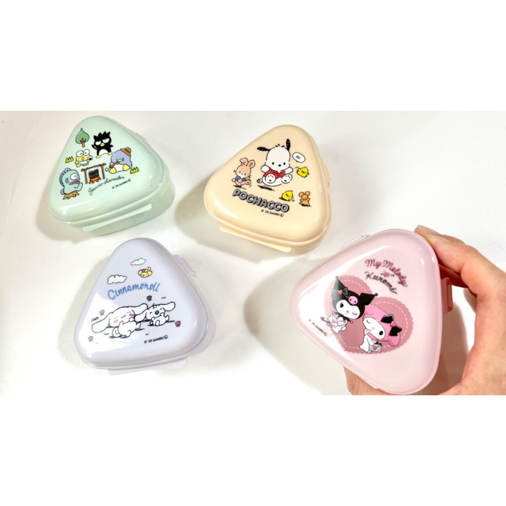 🔥ลายใหม่ล่าสุดเข้าเพิ่ม🔥กล่องกดข้าวปั้นรูปสามเหลี่ยม โอนิกิริ และเป็นกล่องเก็บในตัว Sanrio นำเข้าญี่ปุ่นแท้ - รูปที่ 4