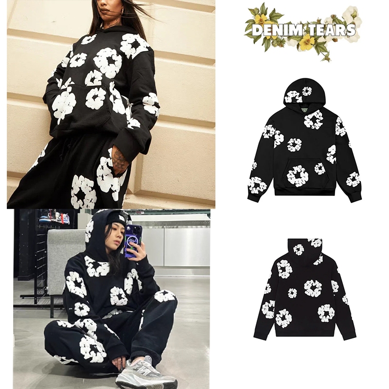 เสื้อกันหนาว denim tear hoodie เสื้อฮู้ดสไตล์คู่รัก