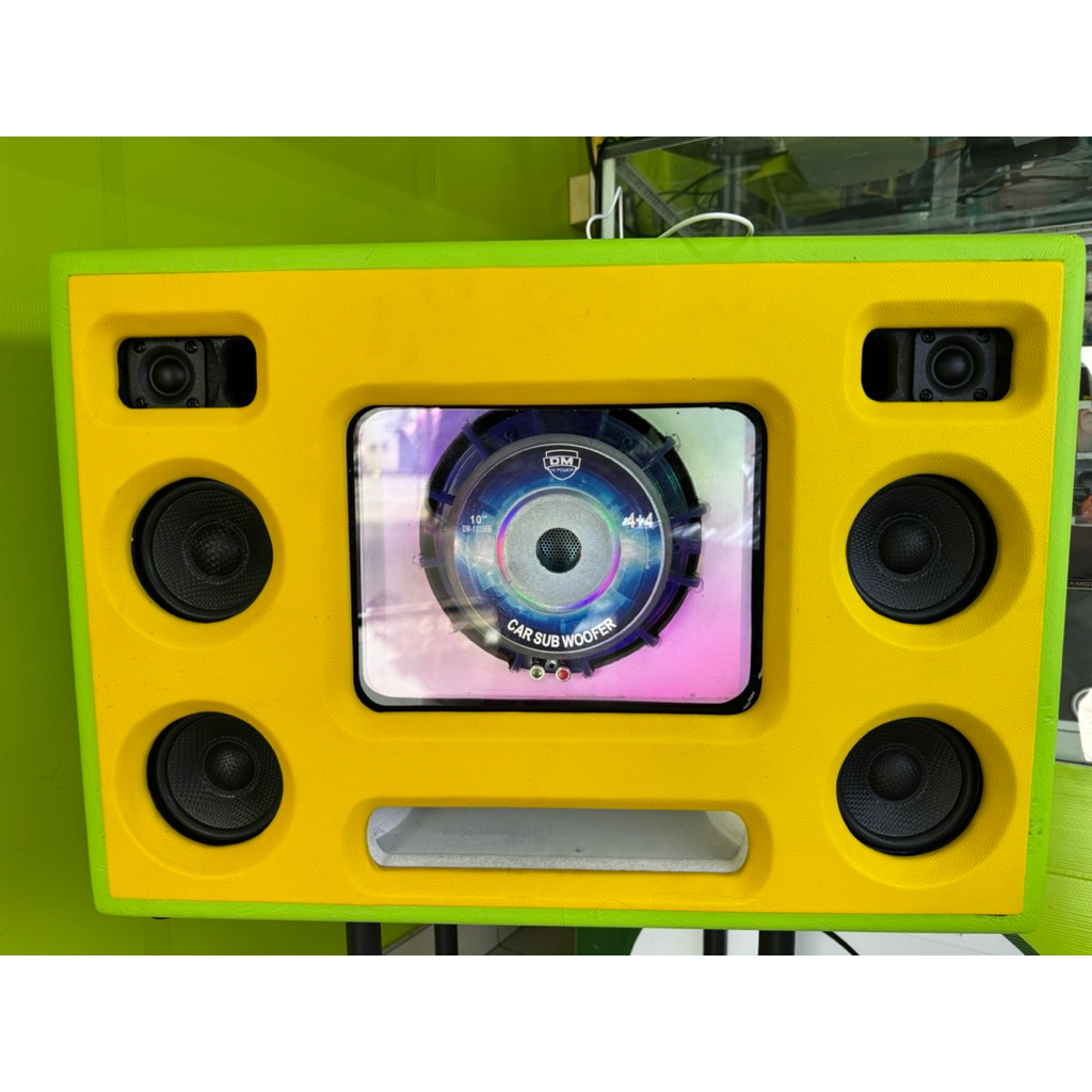 ลำโพง ซับ 10นิ้ว DM แรงๆ เสียบไมค์ร้องเพลงได้เลย