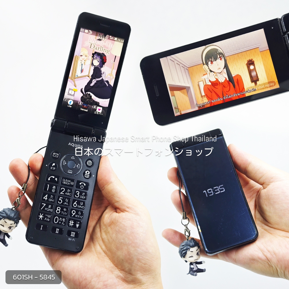 SHARP AQUOS K-TAI 2 (601SH) สีดำ มือถือฝาพับญี่ปุ่น โทรในไทยได้ หายาก - SoftBank #5845