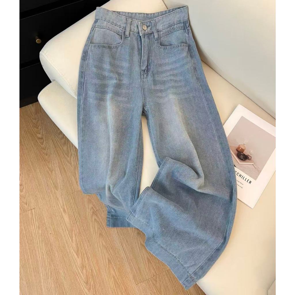 Swan shop กางเกงยีนส์แฟชั่นผู้หญิง ขาบานทรงสวย แมตช์ง่าย ใส่สบาย