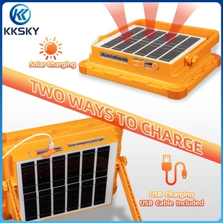 KKSKY ไฟโซล่าเซลล์ 50000W 80000W แสงแรง ไฟเตือน IP68 ชาร์จมือถือได้ ไฟแคมป์ ไฟฉุกเฉิน ที่อยู่อาศัยกันน้ำ USB อินเตอร์เฟซ