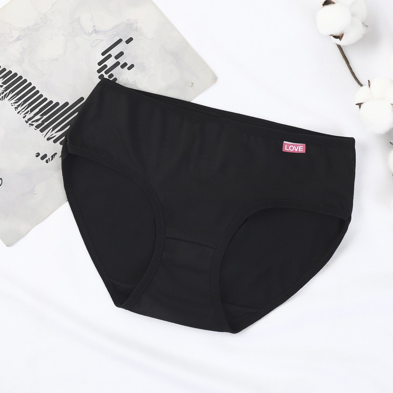 【แพ็ค 10ตัว】กางเกงในผู้หญิง สีดำล้วน ราคาโรงงาน sizeM-3XL เนื้อดีใส่สบาย กางเกงในไซส์ใหญ่ NY023 - 3