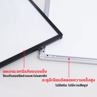 กรอบไฟเมนูอาหาร LED แบบดึงออก เสียบใช้ได้ทันที สามารถปรับมุมและความสว่างได้ แผงกระจกนิรภัย ป้ายไฟ ป้ายเมนู ป้ายเมนูอาหาร