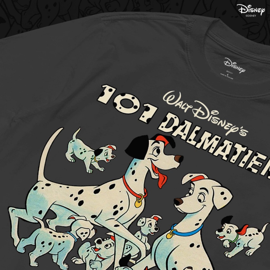 Power 7 Shop เสื้อยืดการ์ตูน “101 Dalmatians” ลิขสิทธิ์แท้ DISNEY (TMX-257-สีเทาเข้ม) ราคา ถูกที่สุด ดีลบีเคเค แกลเลอรีภาพที่ 3