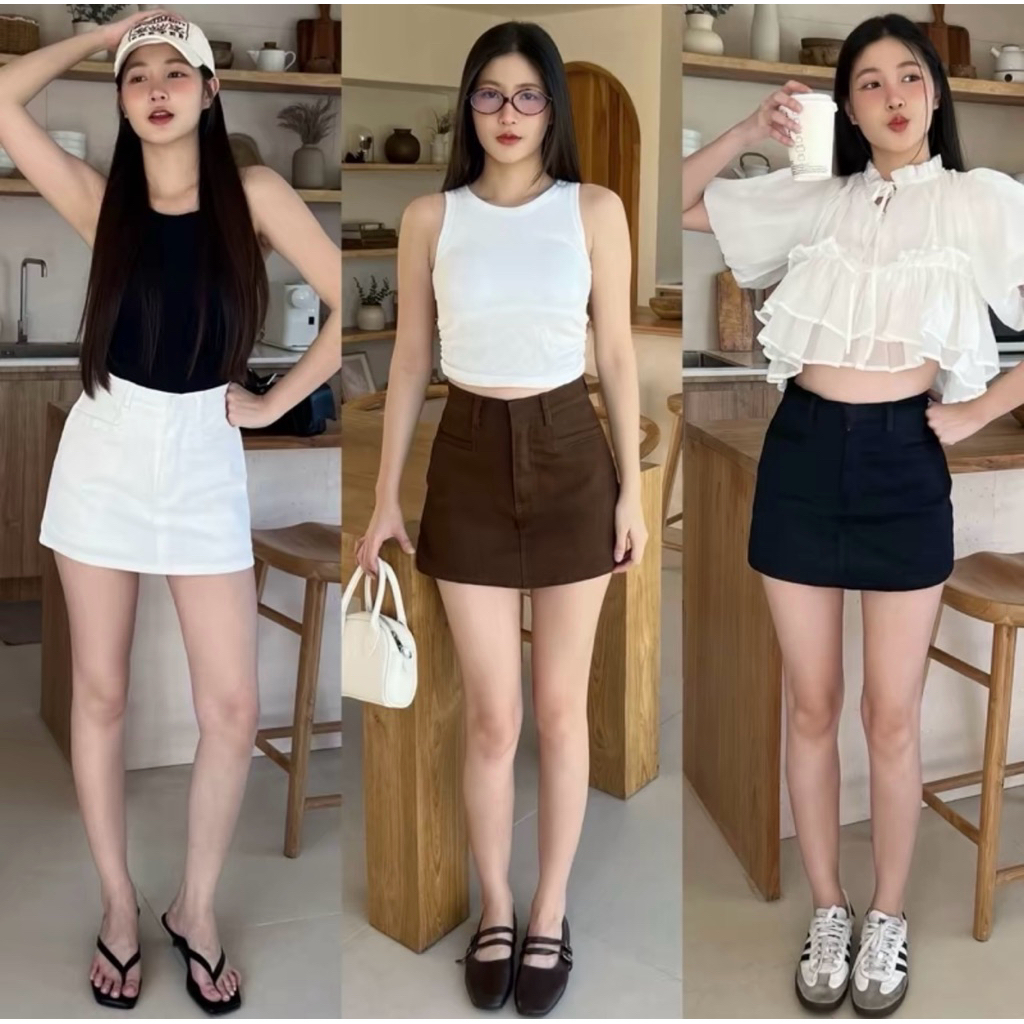 Bambi skirtกางเกงกระโปรงสั้นผ้ายืดรุ่นแบมบี้