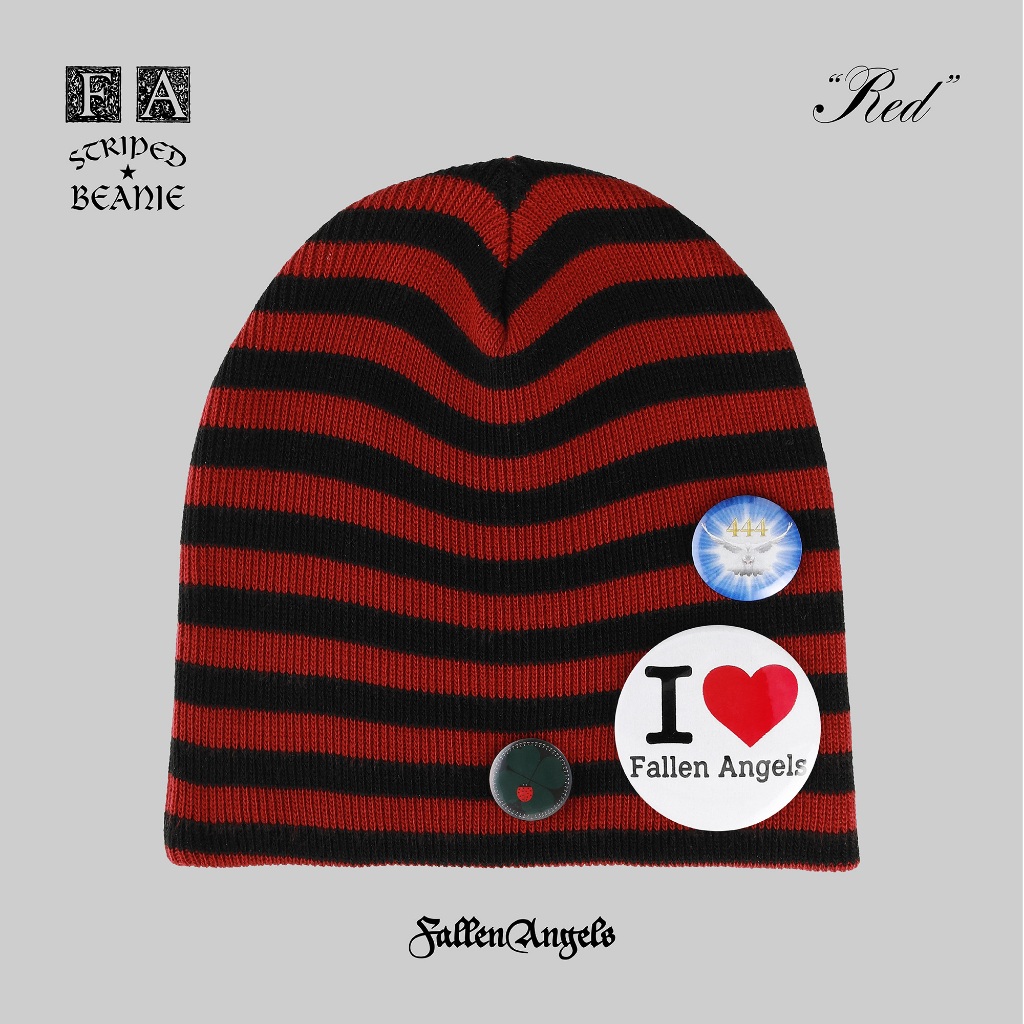 fallen angels STRIPED BEANIE