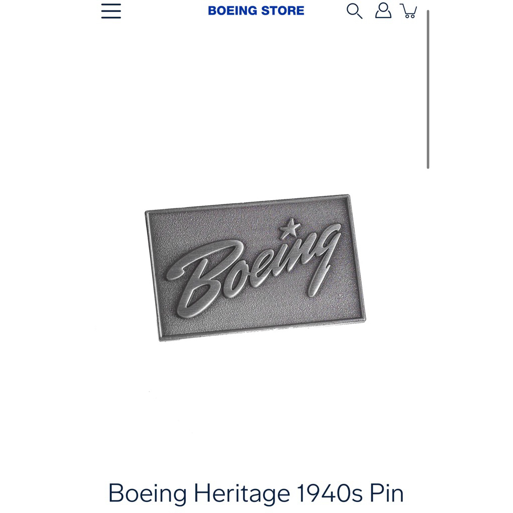 พินโลโก้ Boeing ปี 1940 ของสะสม ของแท้ใหม่ในแพค จาก Boeing (Boeing Heritage 1940s Pin)