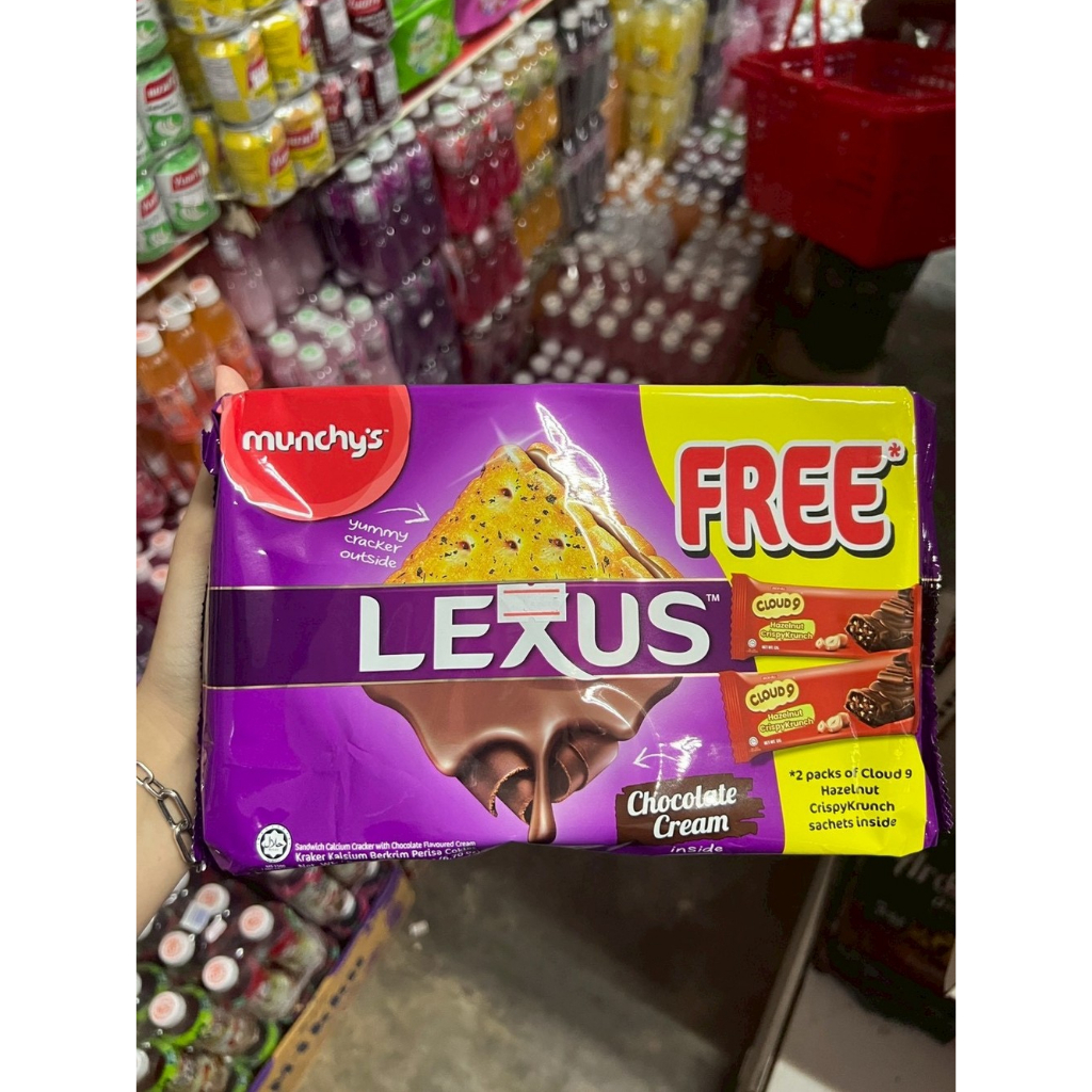 Munchy's Lexus มันชี่ส์ เล็กซัส แครกเกร์แซนวิช์ครีมช็อก ขนาด 190 กรัม