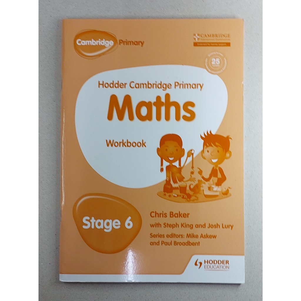 หนังสือ แบบฝึกหัด คณิตศาสตร์6 HODDER CAMBRIDGE PRIMARY Maths Workbook Stage6 80Page