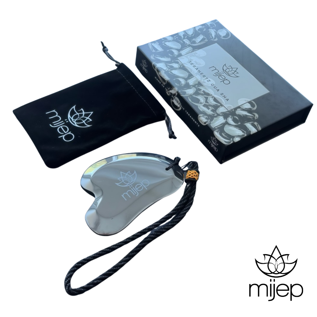 MIJEP Terahertz กัวซานวดหน้า Gua Sha - (Heart shape) กัวซาหินเทราเฮิร์ต ไม่ใช่สแตนเลส