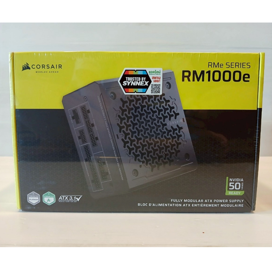 POWER SUPPLY (อุปกรณ์จ่ายไฟ) CORSAIR RM1000E - 1000W CYBENETICS GOLD BLACK ATX