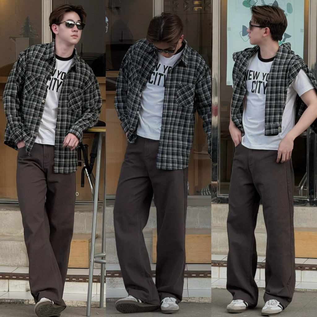 ‼️เปิดขายสินค้าใหม่  Luca Jeans  กางเกงยีนส์ทรงกระบอกกลาง สีน้ำตาล signature สวยมาก เนื้อผ้ายีนส์เกรดพรีเมียม ✨