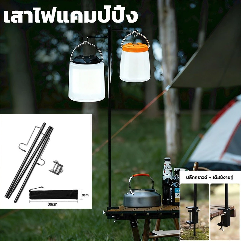 ไฟแคมป์ปิ้ง Type C ชาร์จ ไฟตั้งแคมป์ พลังงานแสงอาทิตย์ โคมไฟเต็นท์ ฟกันน้ําสําหรับกลางแ แสงแสงอาทิตย์ จ้งแบบพกพาเต็นท์ thumbnail 3